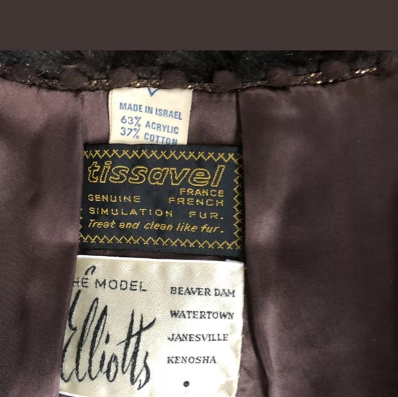 Vintage Faux Fur w/ Leather Panel Belted Coat - Picture 3 of 8